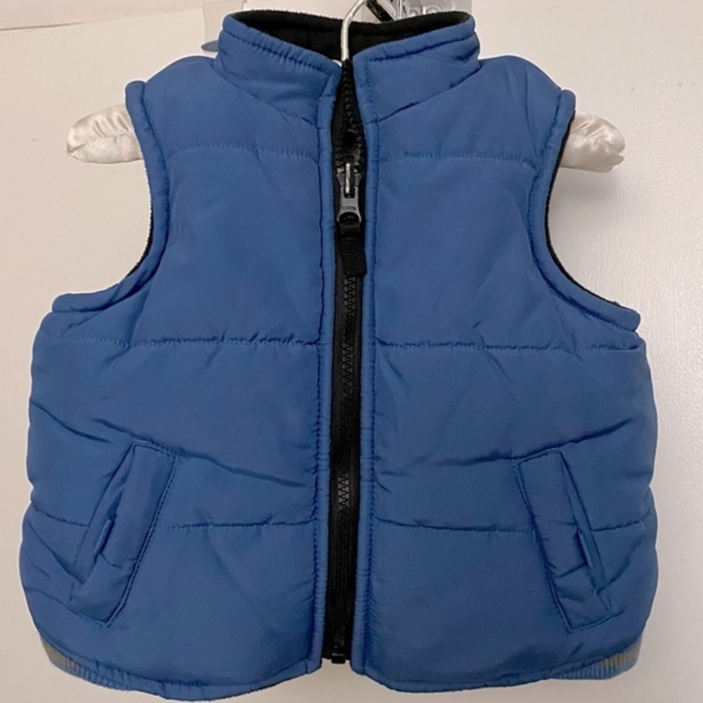 Janie and Jack Reversible Puffer Vest Walrus 3-6M